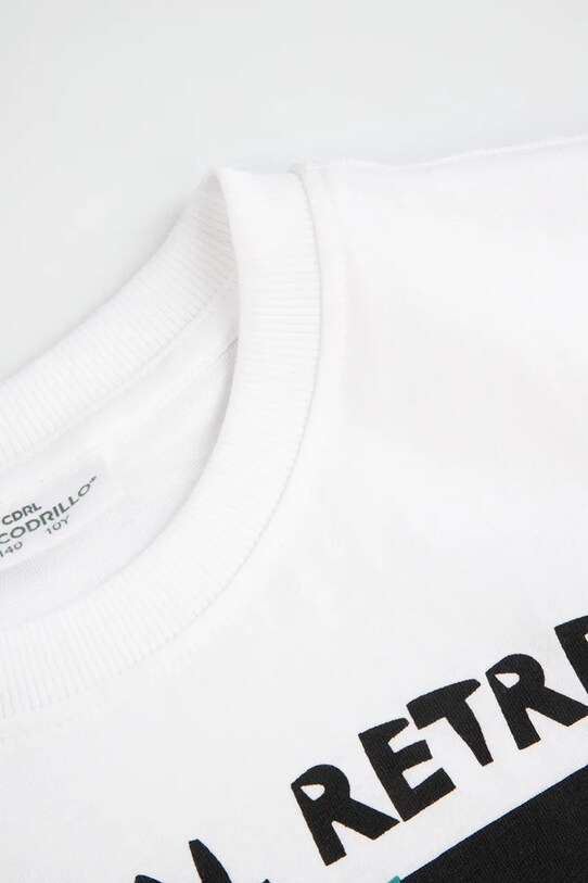 Chłopiec Coccodrillo t-shirt bawełniany dziecięcy WC5143205TBJ biały