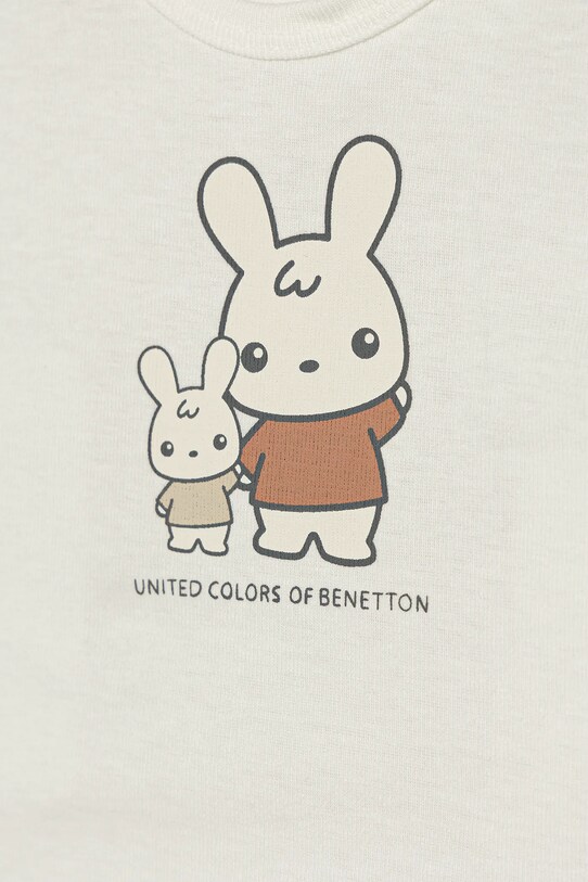Băieți United Colors of Benetton tricou din bumbac pentru bebelusi 3I9WA1062.W.Seasonal alb