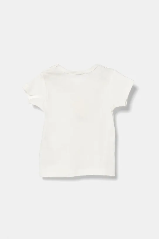 Pamučna majica kratkih rukava za bebe United Colors of Benetton 3I9WA1062.W.Seasonal bijela SS25