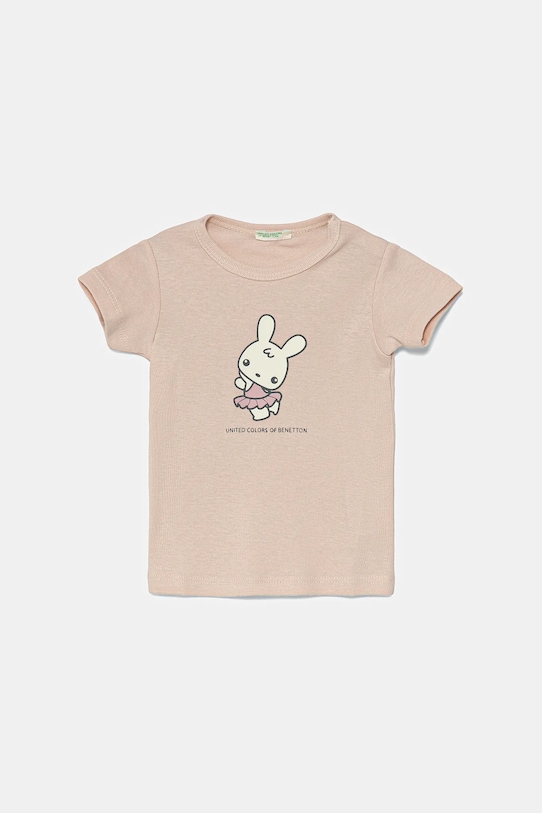Detské bavlnené tričko United Colors of Benetton bavlna ružová 3I9WA1062.W.Seasonal