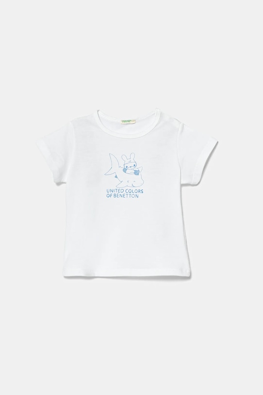 United Colors of Benetton t-shirt bawełniany niemowlęcy wzorzyste biały 3I1XA1069.W.Seasonal