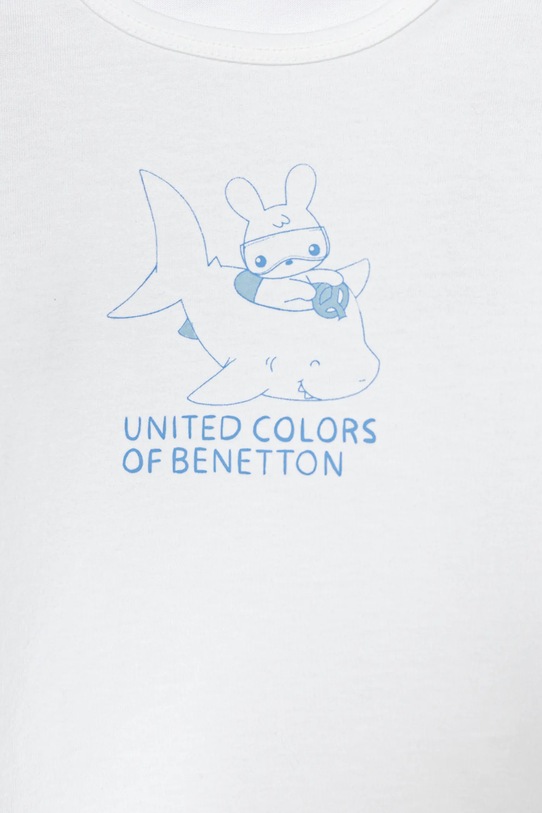 Chłopiec United Colors of Benetton t-shirt bawełniany niemowlęcy 3I1XA1069.W.Seasonal biały