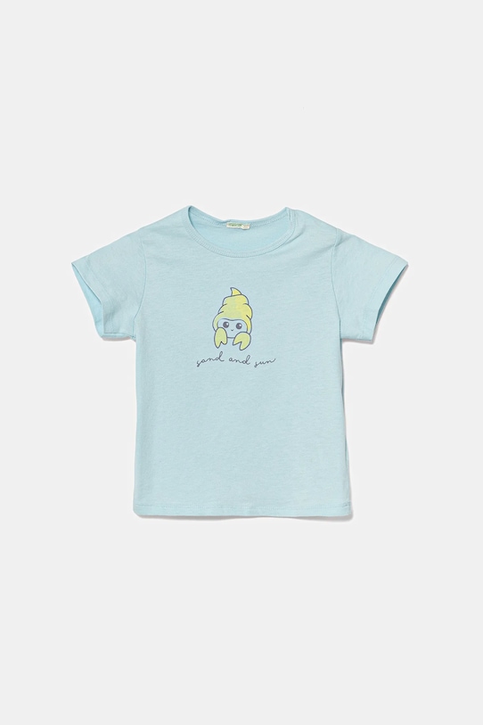 United Colors of Benetton tricou din bumbac pentru bebelusi cu modele albastru 3I1XA1069.W.Seasonal