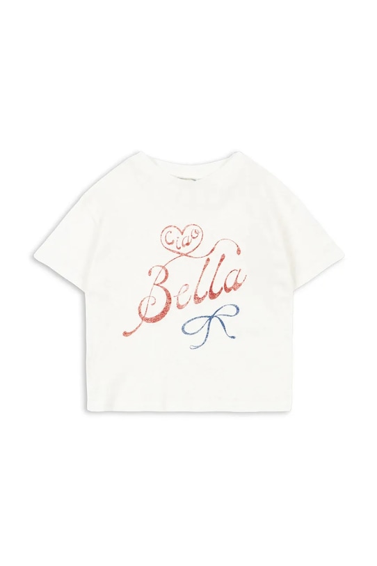 Konges Sløjd t-shirt z domieszką lnu dziecięcy RHW X KS BELLA TEE OCS KS103594 biały SS25