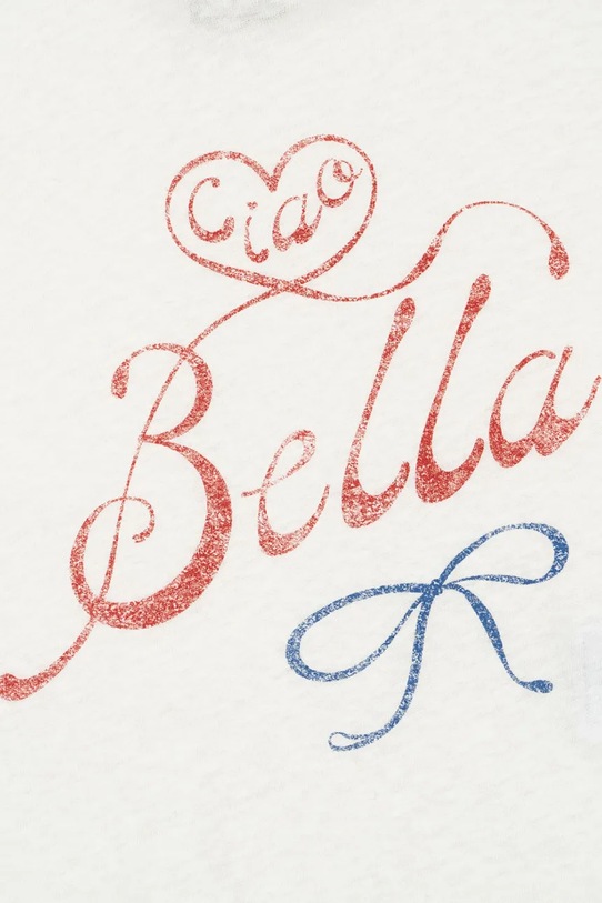 Konges Sløjd t-shirt z domieszką lnu dziecięcy RHW X KS BELLA TEE OCS KS103594 biały