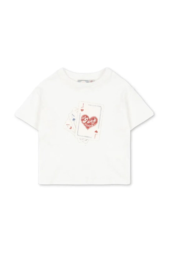 Konges Sløjd t-shirt z domieszką lnu dziecięcy RHW X KS JACK TEE OCS KS103604 biały SS25