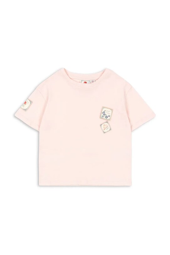 Konges Sløjd t-shirt bawełniany dziecięcy RHW X KS LETTRE TEE OCS nadruk różowy KS103612