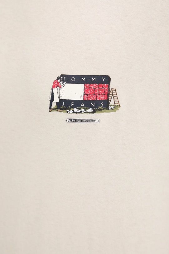 Tommy Jeans tricou din bumbac DM0DM20351 bej