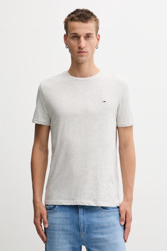 Tommy Jeans tricou uni gri DM0DM20363