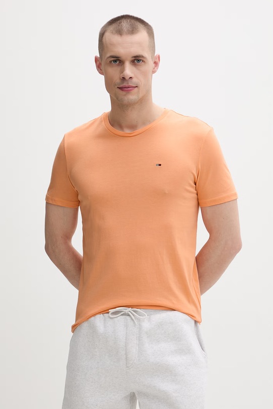 Tommy Jeans t-shirt męski pomarańczowy DM0DM20363