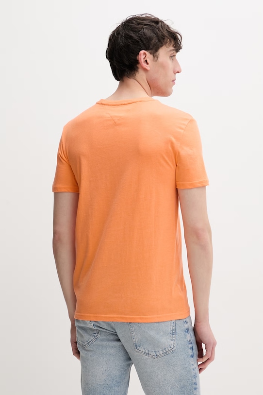 Ρούχα Tommy Jeans T-shirt ανδρικό DM0DM20363 πορτοκαλί