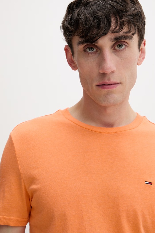 Tommy Jeans tricou bărbați portocaliu DM0DM20363
