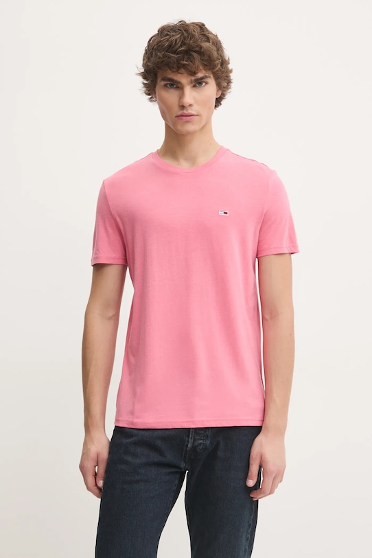 Tommy Jeans t-shirt męski regular różowy DM0DM20363