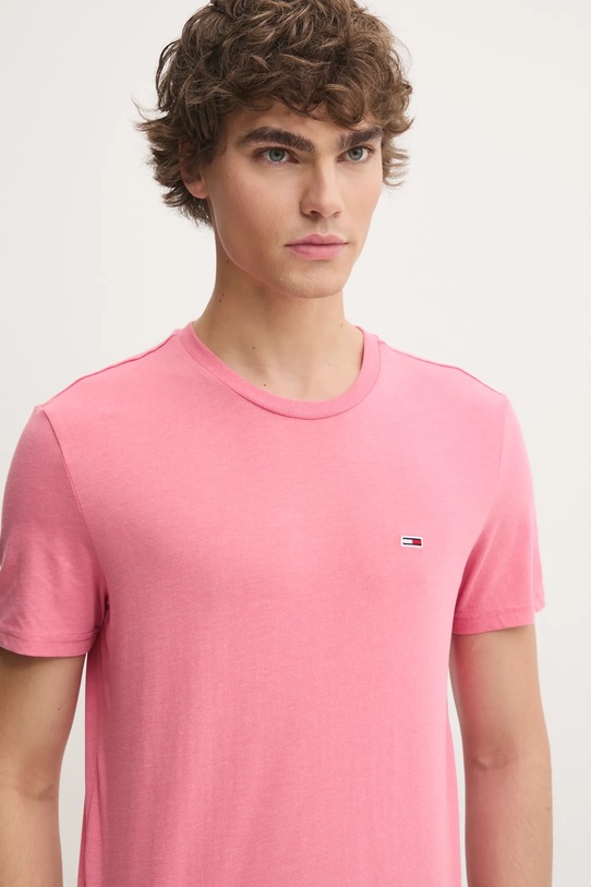 Tommy Jeans t-shirt męski różowy DM0DM20363