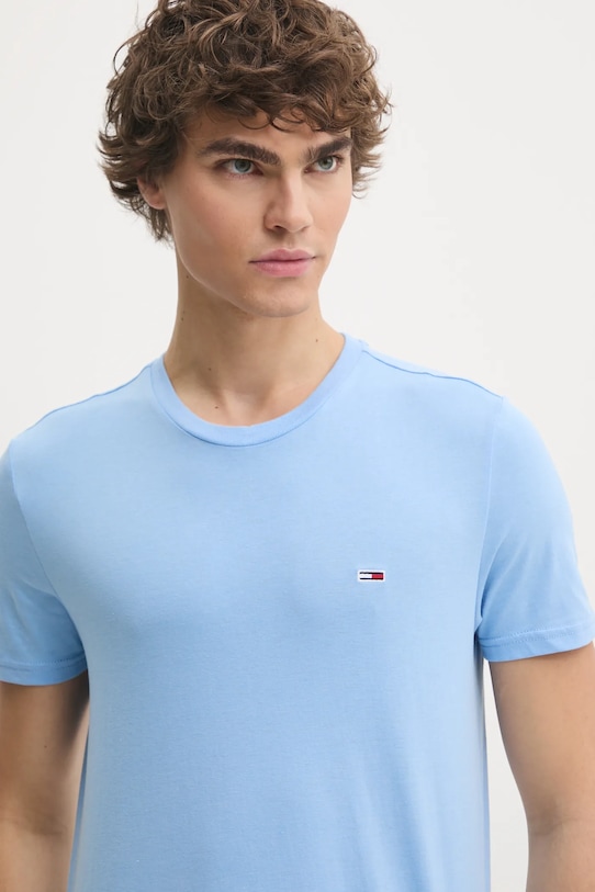 Tommy Jeans tricou uni albastru DM0DM20363