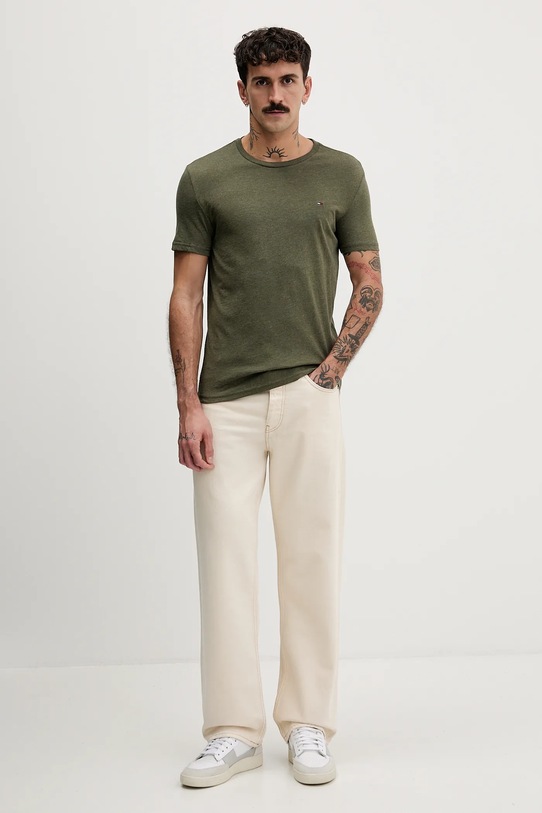 Tommy Jeans t-shirt DM0DM20363 zielony AW25