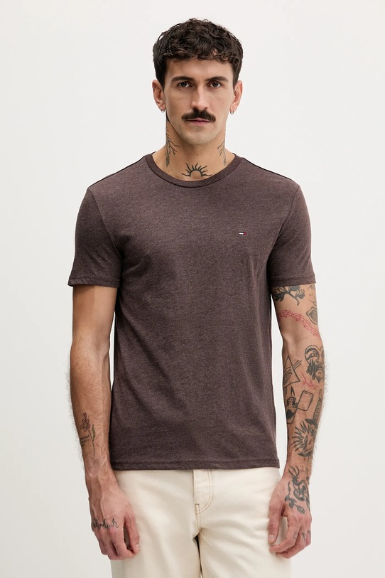 Tričko Tommy Jeans hnědá DM0DM20363