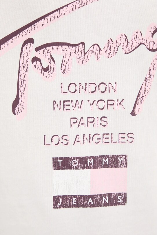 Хлопковая футболка Tommy Jeans DM0DM21106 бежевый