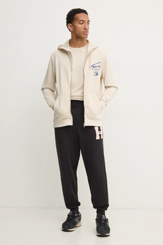 Tommy Jeans tricou din bumbac DM0DM21106 bej SS25