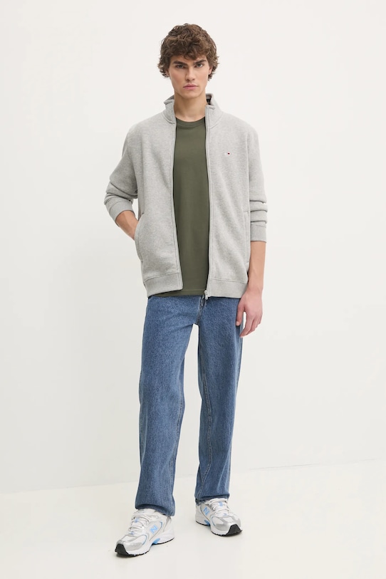 Tommy Jeans tricou din bumbac DM0DM21106 verde SS25