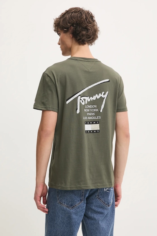 Îmbrăcăminte Tommy Jeans tricou din bumbac DM0DM21106 verde