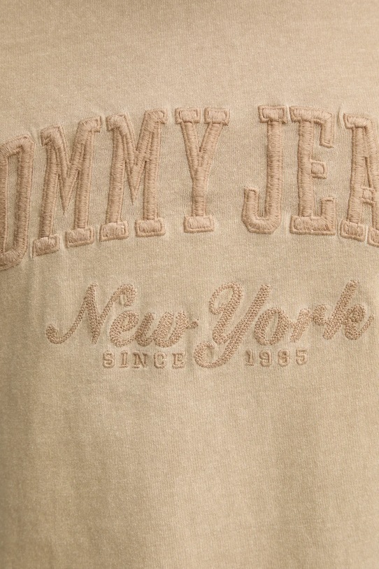 Tommy Jeans tricou din bumbac DM0DM20356 bej