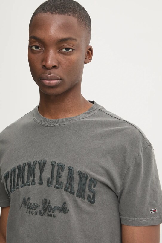 Tommy Jeans t-shirt bawełniany szary DM0DM20356