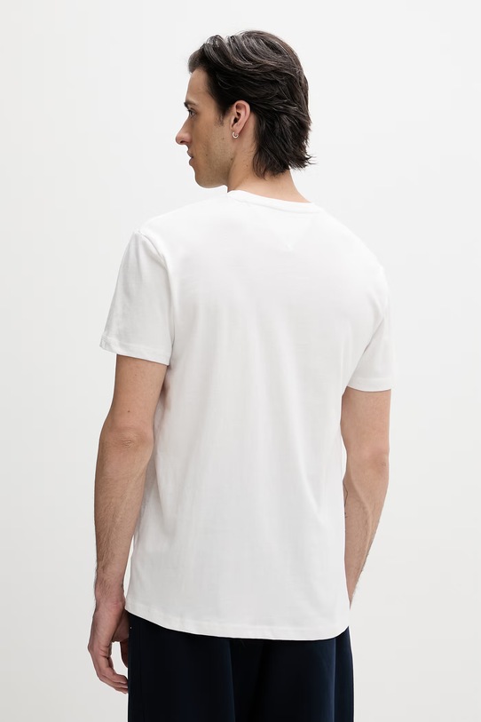 Odzież Tommy Jeans t-shirt męski bawełniany DM0DM20744 biały