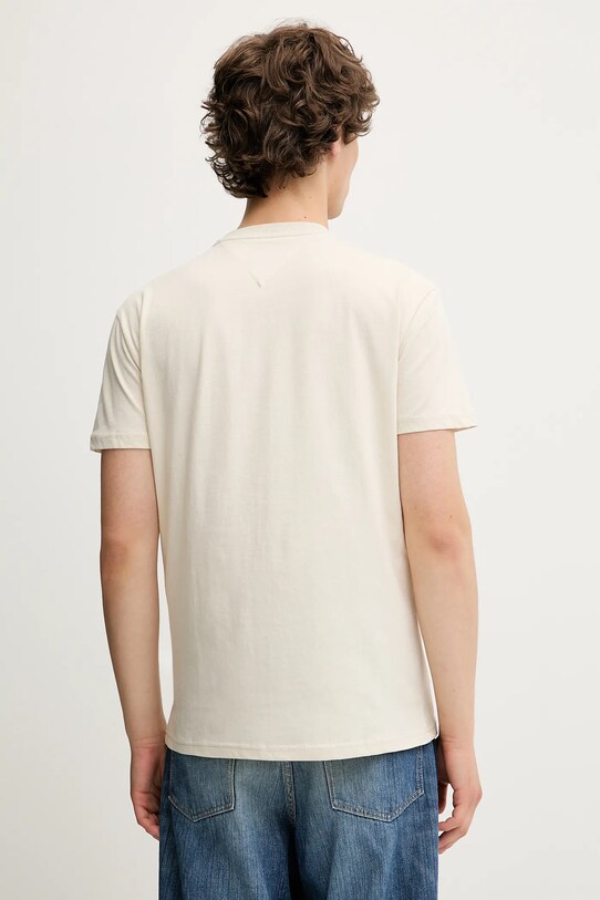 Tommy Jeans tricou din bumbac DM0DM20744 bej SS25