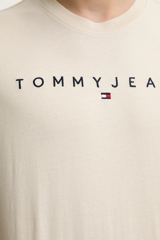Tommy Jeans tricou din bumbac bej DM0DM20744