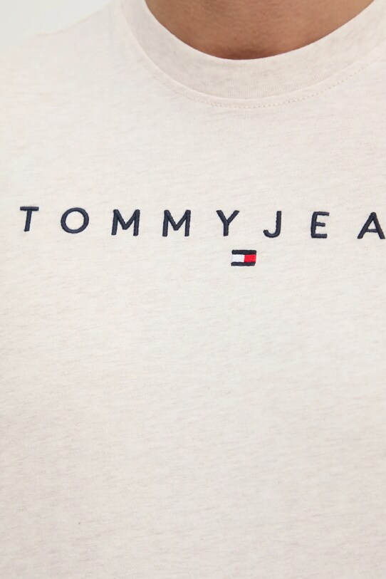Бавовняна футболка Tommy Jeans DM0DM20744 бежевий