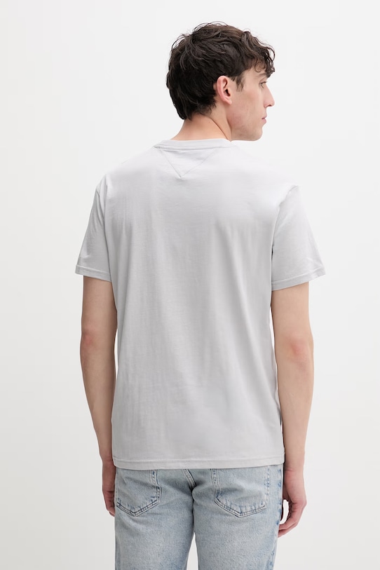 Ρούχα Tommy Jeans T-shirt Ανδρικό βαμβακερό DM0DM20744 γκρί
