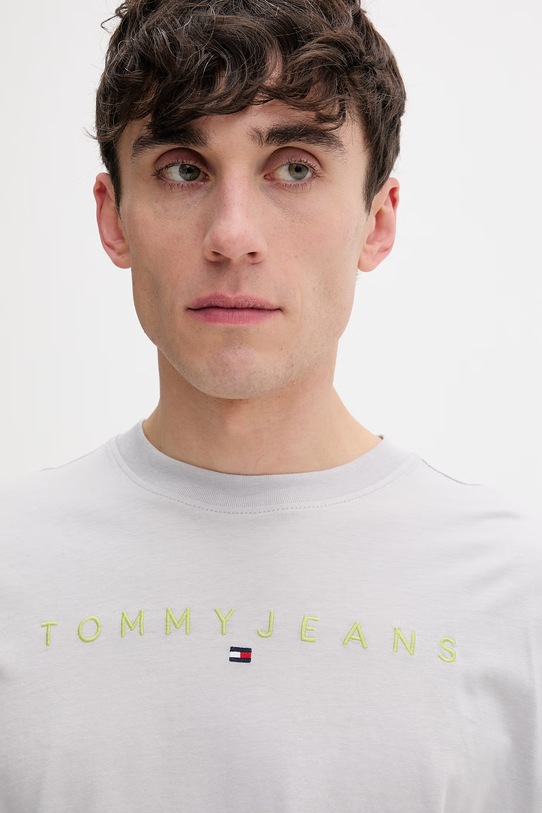 Tommy Jeans tricou bărbătesc de bumbac gri DM0DM20744