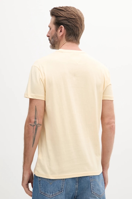 Tommy Jeans t-shirt bawełniany DM0DM20744 żółty SS25
