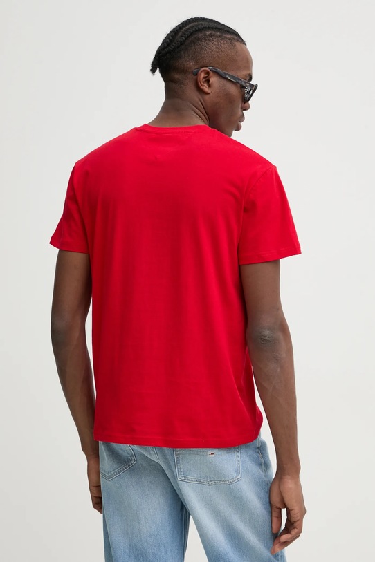 Odzież Tommy Jeans t-shirt bawełniany DM0DM20744 czerwony