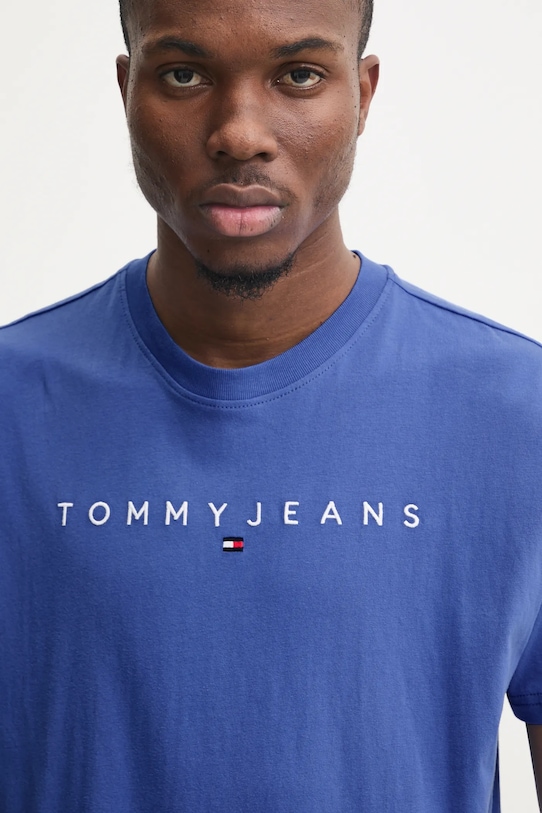 Бавовняна футболка Tommy Jeans фіолетовий DM0DM20744