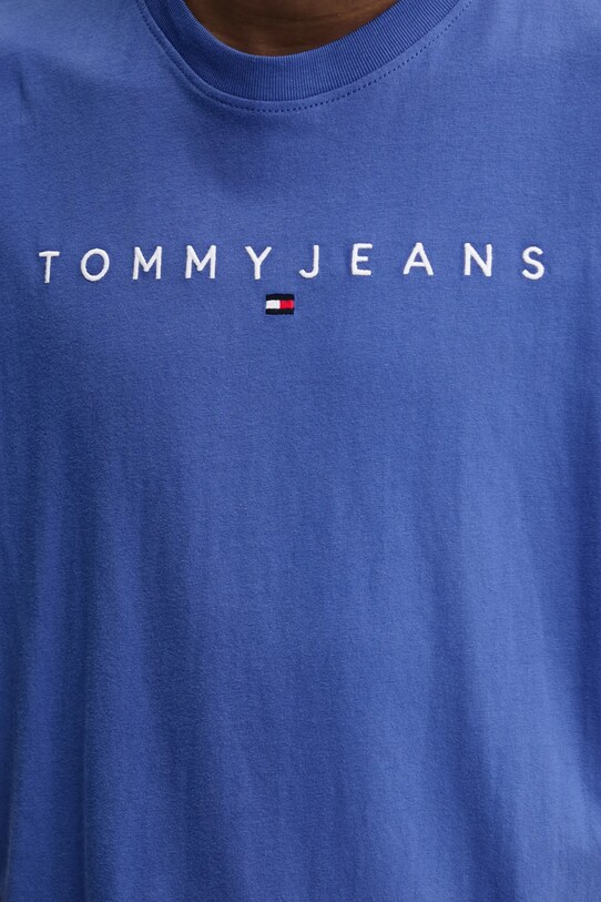 Бавовняна футболка Tommy Jeans DM0DM20744 фіолетовий
