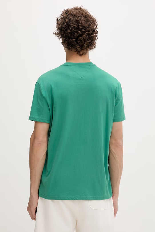 Oblečenie Tommy Jeans tričko pánske bavlnené DM0DM20744 zelená