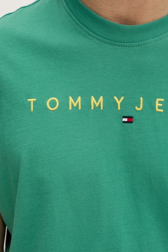 Tommy Jeans tričko pánske bavlnené DM0DM20744 zelená