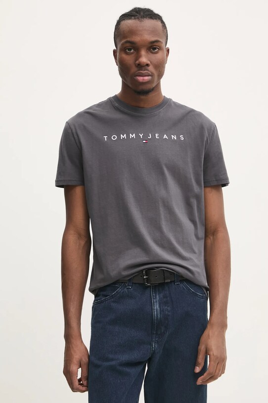 Бавовняна футболка Tommy Jeans сірий DM0DM20744