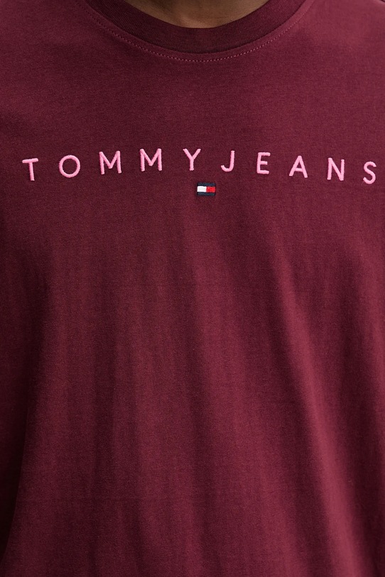 Бавовняна футболка Tommy Jeans DM0DM20744 бордо