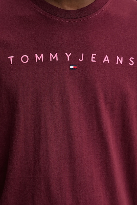 Хлопковая футболка Tommy Jeans DM0DM20744 бордо