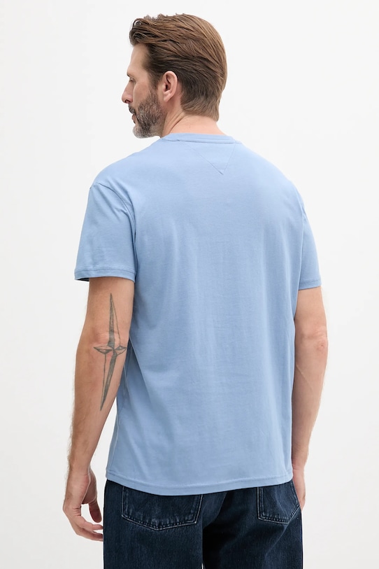 Tommy Jeans t-shirt bawełniany DM0DM20744 niebieski SS25