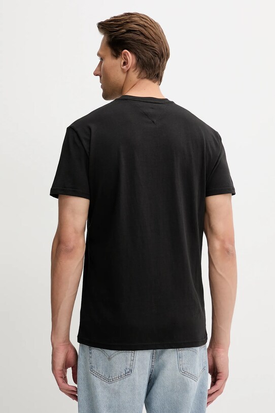 Tommy Jeans tricou din bumbac DM0DM20744 negru SS25