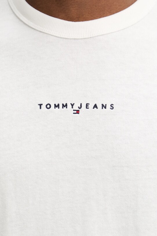 Бавовняна футболка Tommy Jeans DM0DM21110 бежевий