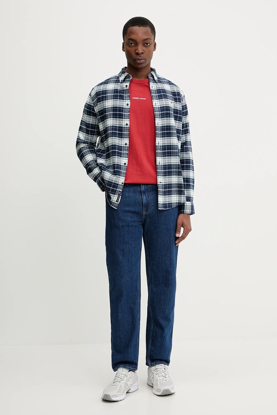 Pamučna majica Tommy Jeans DM0DM21110 crvena SS26