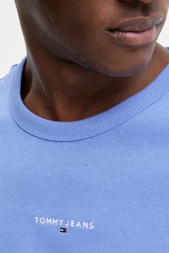 Pamučna majica Tommy Jeans DM0DM21110 ljubičasta
