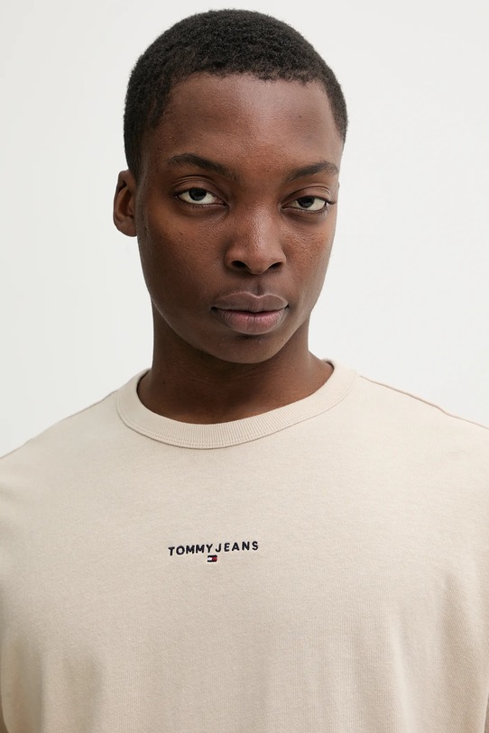 Tommy Jeans t-shirt bawełniany beżowy DM0DM21110