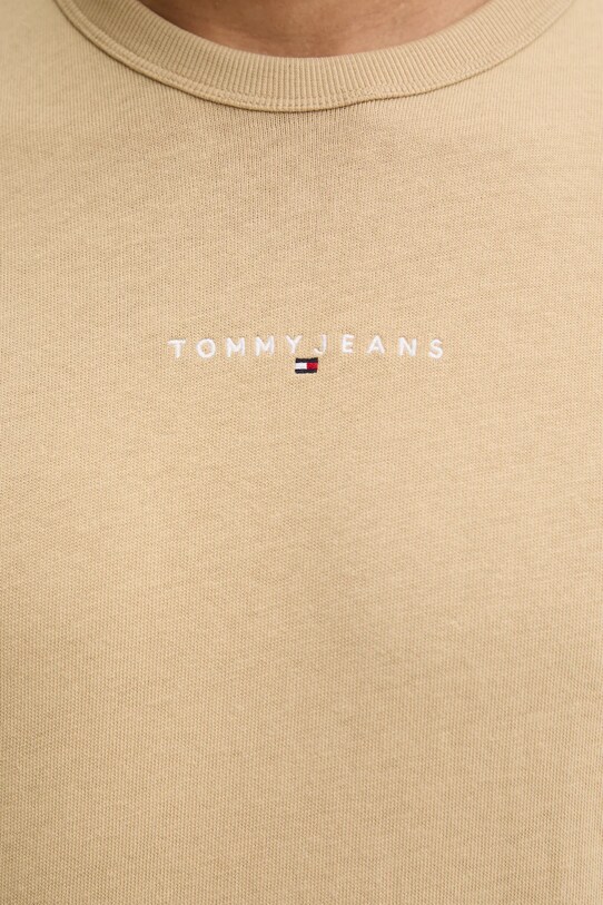 Хлопковая футболка Tommy Jeans DM0DM21110 бежевый