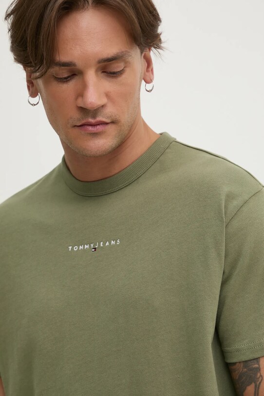 Tommy Jeans tricou din bumbac verde DM0DM21110